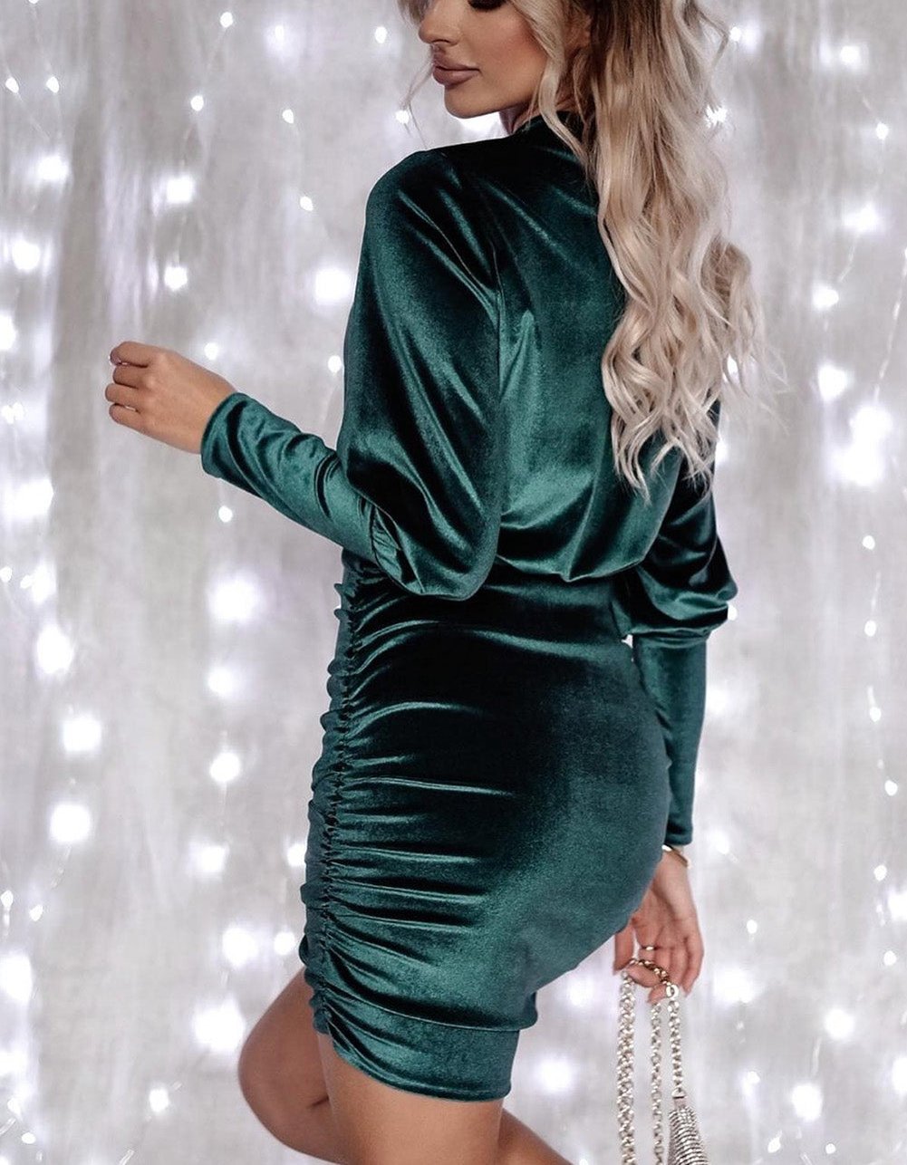 Becks - Chique Herfst Groene Bodycon Jurk voor Vrouwen