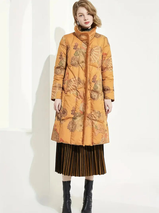 Puck - Luxueuze Jas Met Fuzzy Bies En Bloemen