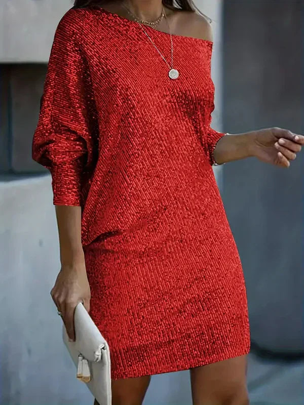 Rhea | Feestjurk met glitters en pailletten voor dames | Mini