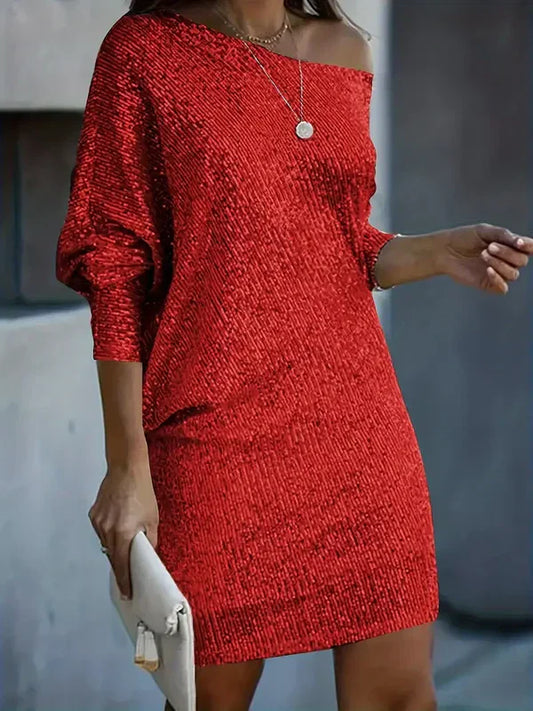Rhea | Feestjurk met glitters en pailletten voor dames | Mini