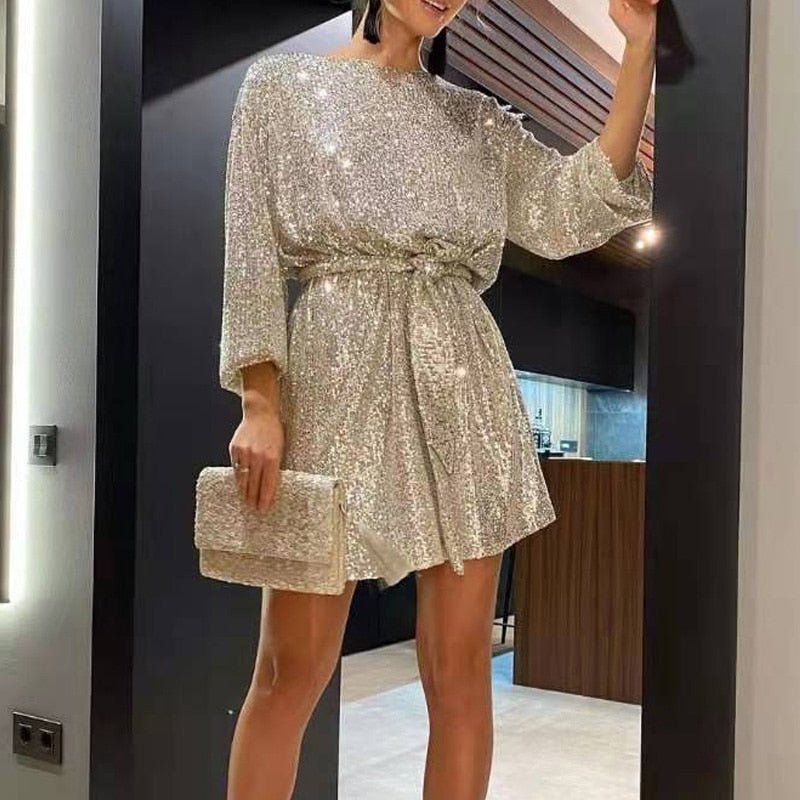 Renata - Trendy Glitter Jurk voor Vrouwen